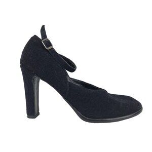 BCBG MAXAZRIA Womens Black Round Toe Ankle Strap Block Pump Heel Size US 7.5 B